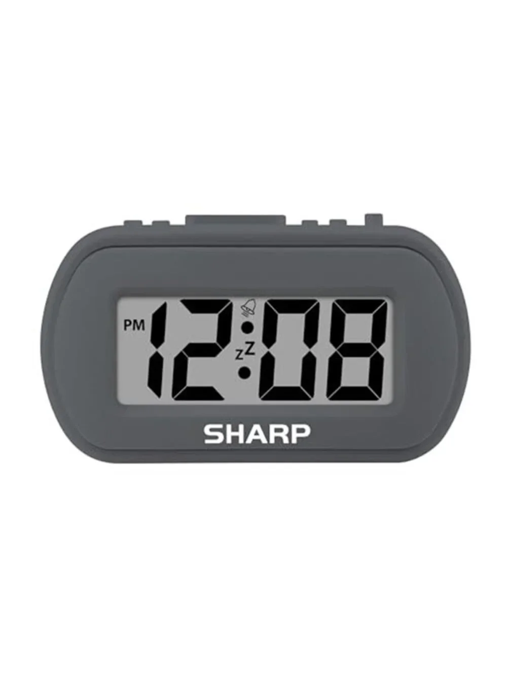Bedside Digital Alarm Clock Battery Operated Black LCD Display Snooze Light